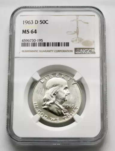 1963 50c Franklin Silver Half Dollar NGC MS64 Philadelphia