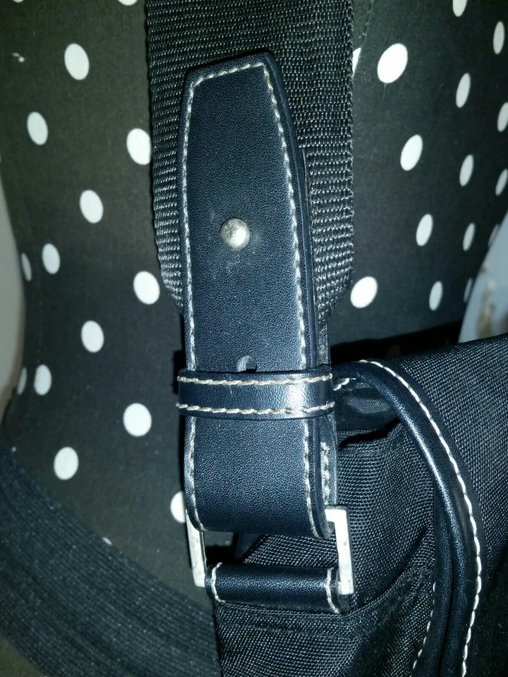 KENNETH COLE Bolso Mensajero Cartera Bolso de Hombro Negro Tejido Nylon Lona Años 90 Foto 2 de 4