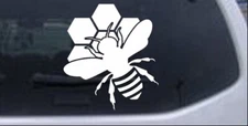 Honey Bee with Honeycomb Car or Truck Window Laptop Decal Sticker