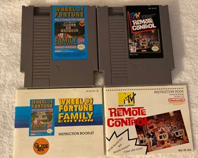 Nintendo Nes 2 Games Tested Wheel Of Fortune, Remote Control W/ Manuals &ldquo;LOOK&rdquo;