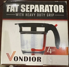 1L Gravy Fat Separator With Bottom Release Oil Strainer 4 Cup Grease Separator 