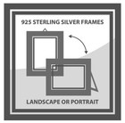 7""x5"" Hochzeitsgeschenk Massiv Sterlingsilber Fotorahmen