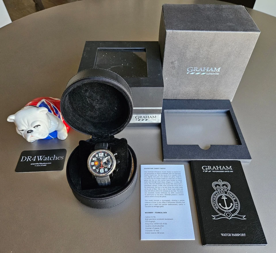 Graham Tourist Trophy TT Isla de Mann Cronógrafo con Caja + Papeles; Raro + Genial! Foto 2 de 4