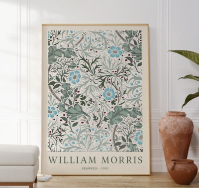 William Morris Algenmuster Tapete Design Poster, Botanischer Blumenmuster