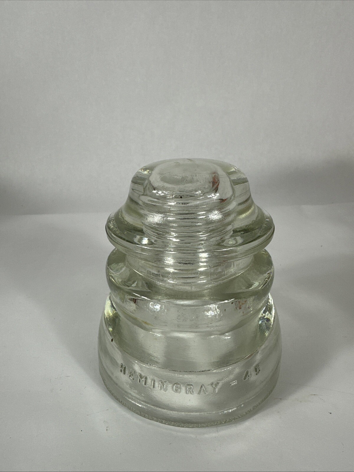 Vintage Glass Insulator- Hemingray 45 in Clear Lot 1 Small Chip On ...