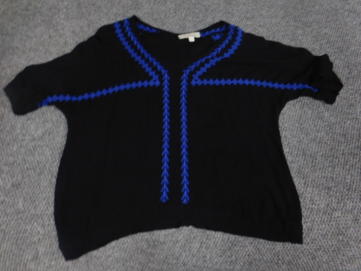 Olive & Oak Womens Blouse Small Blue pullover stretch | eBay