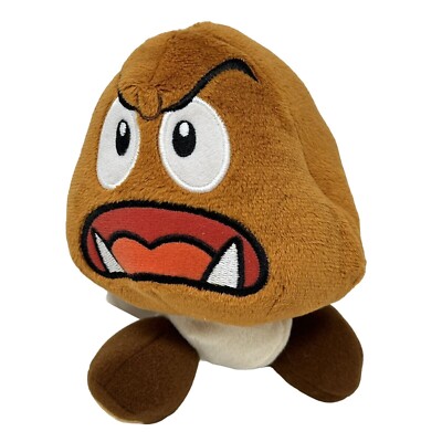 Super Mario Goomba Mushroom Plush Open Mouth Running World Of