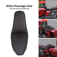 Driver Passenger Seat Red U Stitch For Harley Touring Electra Street Glide 09-23