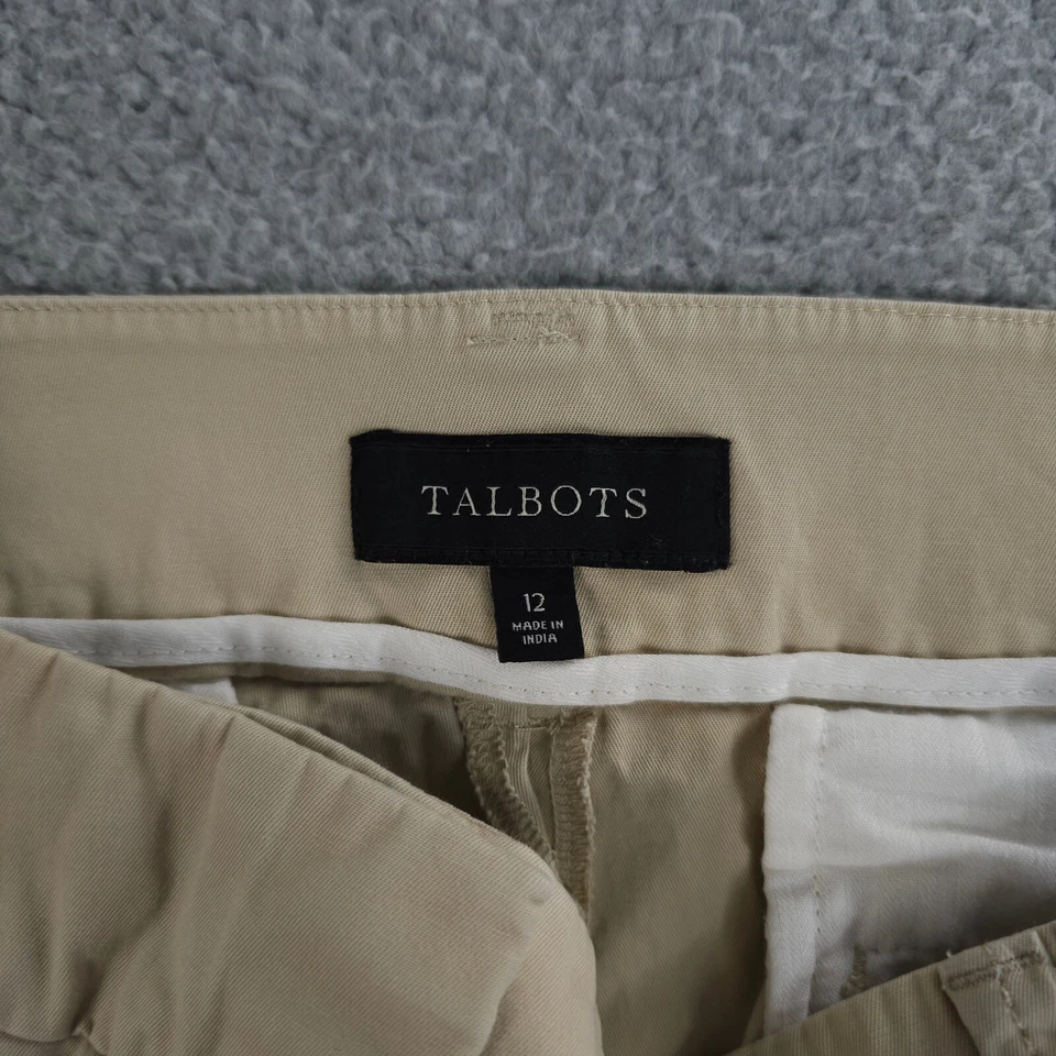 Talbots Shorts Womens 12 Khaki Chino Flat Front Cotton Stretch Casual Golf 5" - Image 3 of 4