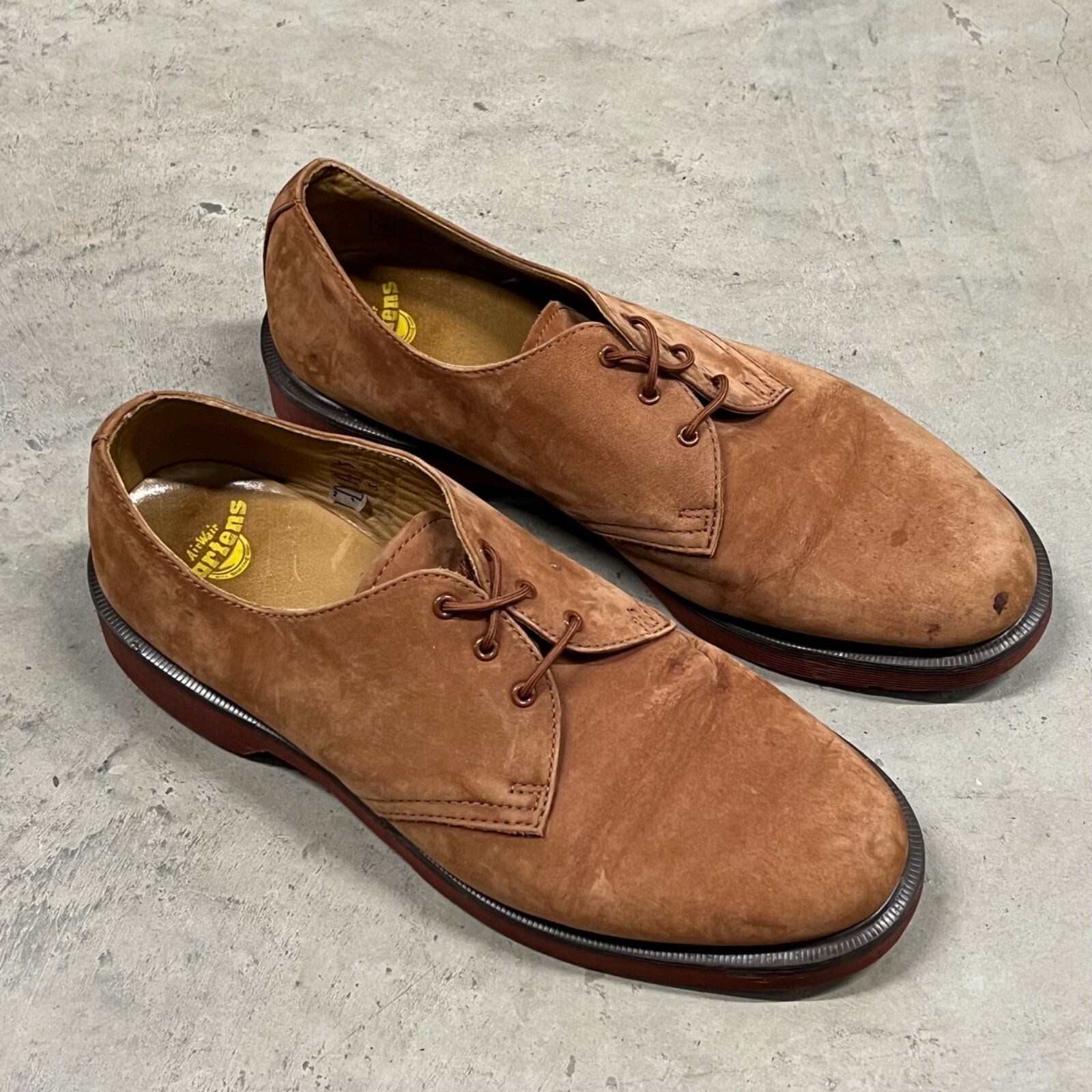 SAOLA Scarpe Dr. Martens uomo 11 marrone marrone scamosciato suola rossa Oxford derby stringate 13865