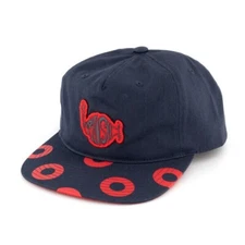 Phish Donut Brim Logo Embroidered Ball Cap Dad Hat Red Navy Blue Dry Goods NEW