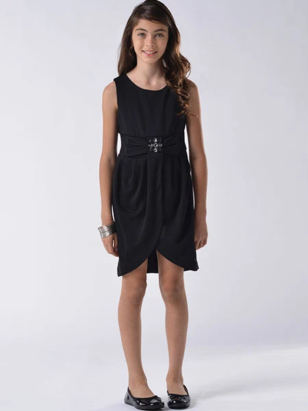 Vestido de festa Us Angels novo com etiquetas feminino preto sem mangas frisado tamanho 8 - Imagem 3 de 3