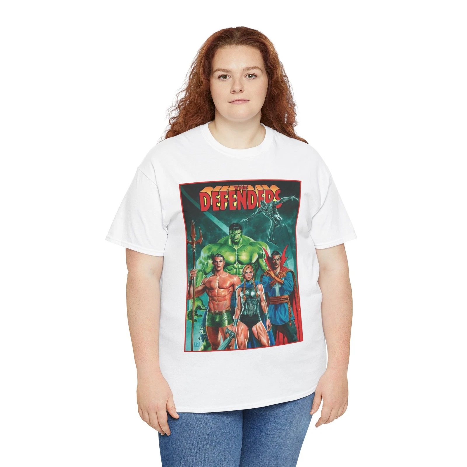 Defenders T-Shirt - Dr Strange, Valkyrie, Hulk, Namor, Silver Surfer - Marvel