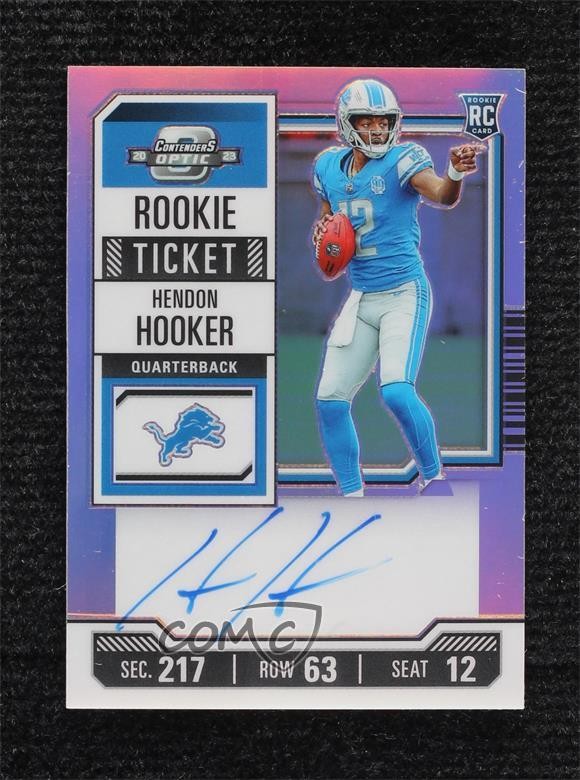 2023 Contenders Optic Rookie Ticket RPS Silver Prizm Hendon Hooker Auto 0p92