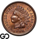 1906 Indian Head Cent Penny, Red Brown, Near Gem BU++ RB