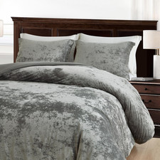 Chezmoi Collection Lux 3-Piece Medium Gray Velvet Comforter Set King Size All