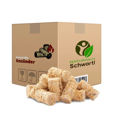NATURHAUS-SCHWARTL 10kg Anzünder Öko Anzündwolle Holzwolle Kaminanzünder Holzanzünder Bioanzünder