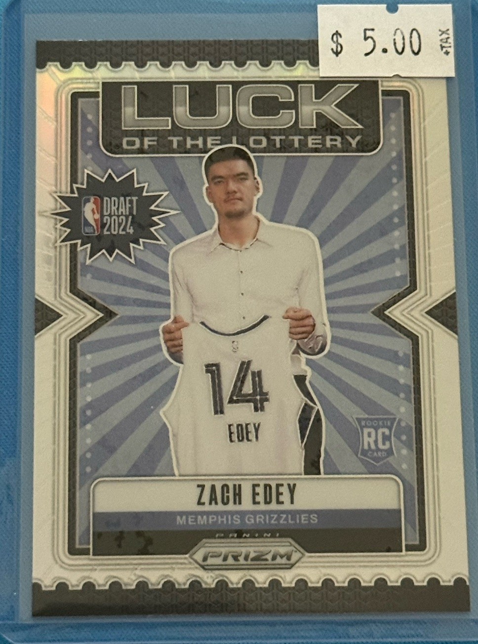 2024-25 Panini Prizm - Luck of the Lottery Zach Edey #3 Silver Prizm (RC)