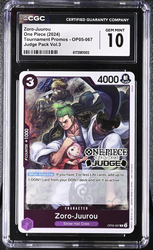Zoro-Juurou OP05-067 Judge Tournament Promo One Piece Card English CGC 10