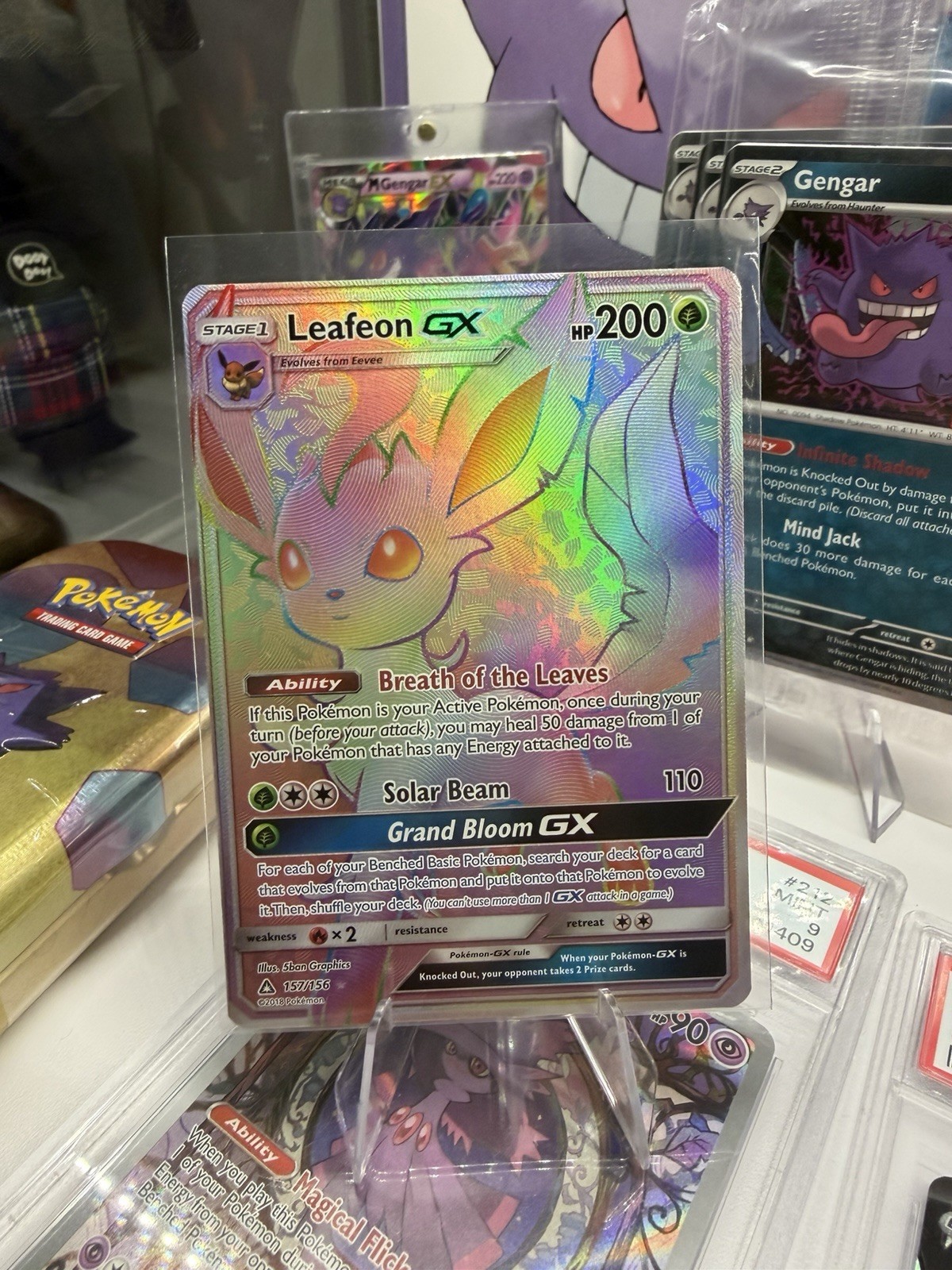 Leafeon GX 157/156 Rainbow Rare Ultra Prism Pokemon Near Mint
