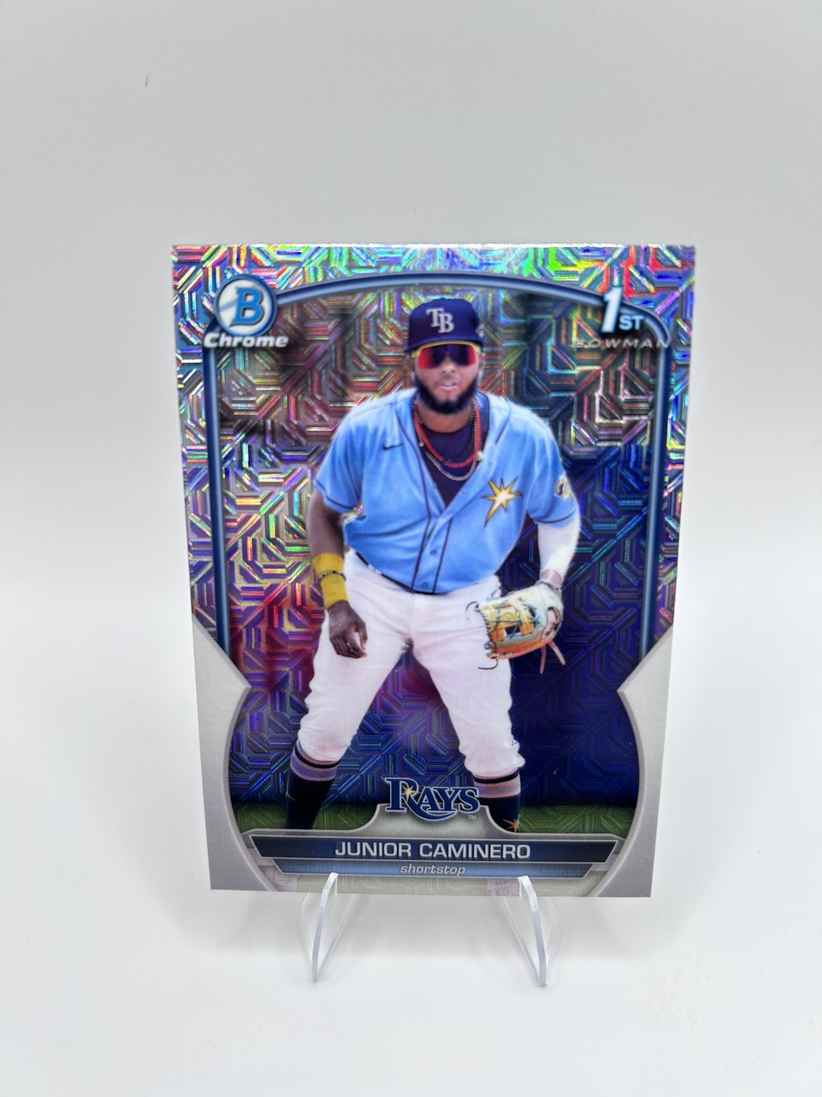 2023 Bowman Chrome Prospects Junior Caminero 1st Bowman Mojo Refractor#BCP-61