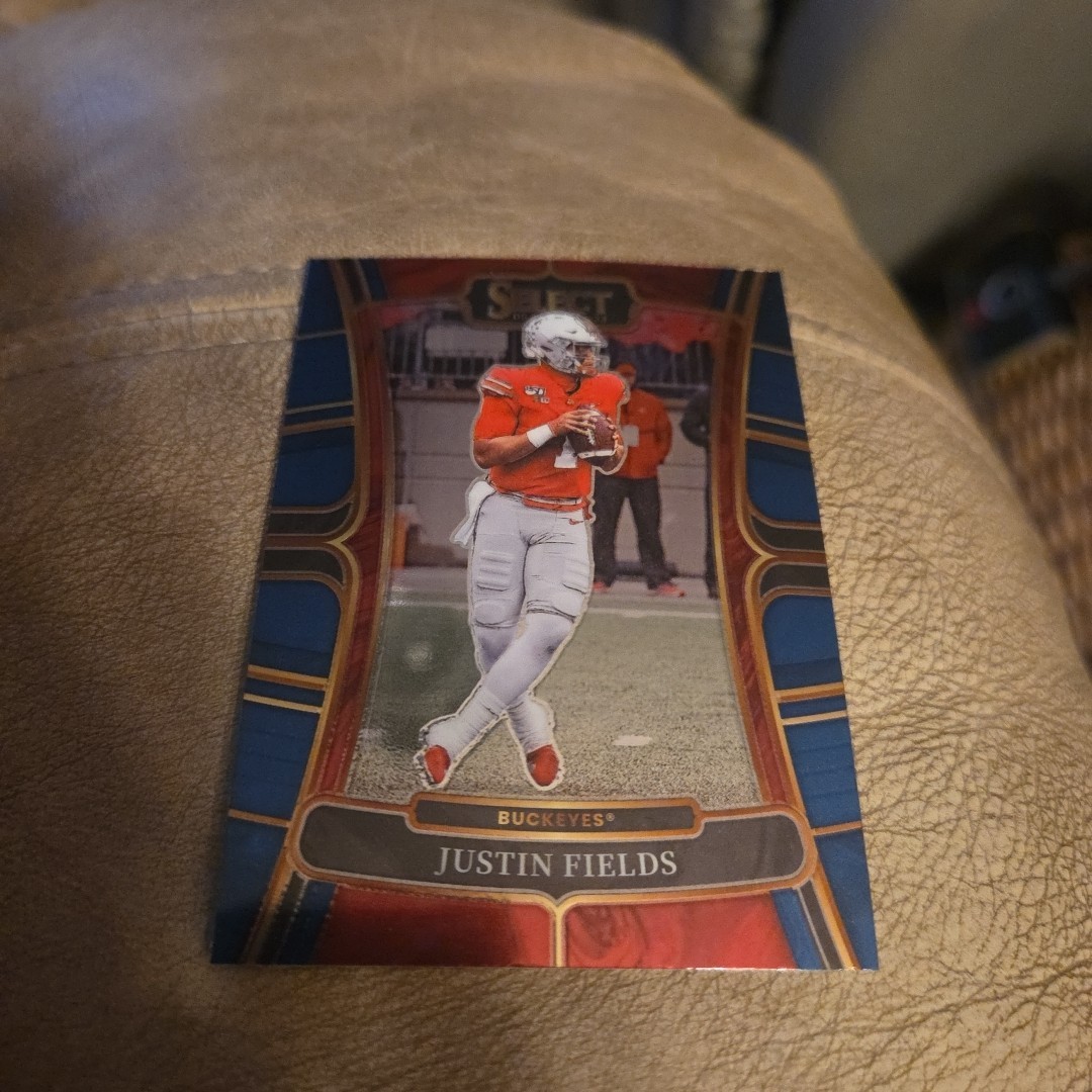 Justin Fields 2023 Panini Select Draft Picks Concourse BLUE #38 RC Buckeyes