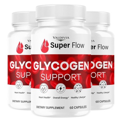 Valdivia Super Flow Glycogen 180 Capsules 3 Pack Blood Sugar Support Supplement