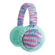 Kids Knit Earmuffs Winter Outdoor Furry Ear Warmers for Boys 01- Aqua Green
