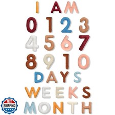 Windkream 29 Pcs Felt Baby Monthly Milestone Decor Numbers and Letters Newbor