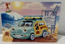 Vintage 1999 The Chevron Cars Collectible Woody Wagon w/ Surfboard