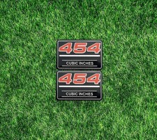 2pcs 454 Cubic Inches Emblem 3d Badge Valve Cover Metal Insert Decal 12393652 2pcs 454 Cubic Inches Emblem 3d Badge Valve Cover Metal Insert Decal 12393652