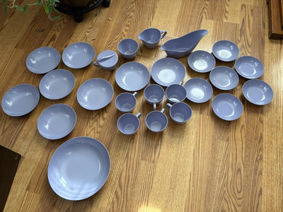 Vintage Lot 26 Piece Melmac Royalon Inc. Lavender Purple Dinnerware