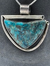 Vintage Silber Anhänger 0,925 Sterlingsilber Chrysokoll