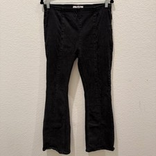 Free People We The Free Penny Pull On Flare Jeans Washed Black Stretch 29