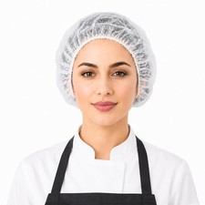 Disposable Bouffant Caps, 21inches Hair 100 Count Pack of 1 , White-100pcs
