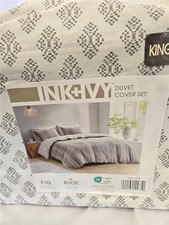   Ink  Ivy Duvet Cover Set King CA King I112-1273 1 Duvet 2 King Shams NEW