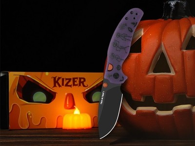 Kizer Sheepdog C01C 2.9 BD Folding Knife ELMAX Blade GIDG10 Handle Halloween