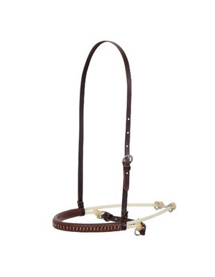 Martin Saddlery Noseband Double Rope Cavesson Leather Brown NB250DRLC