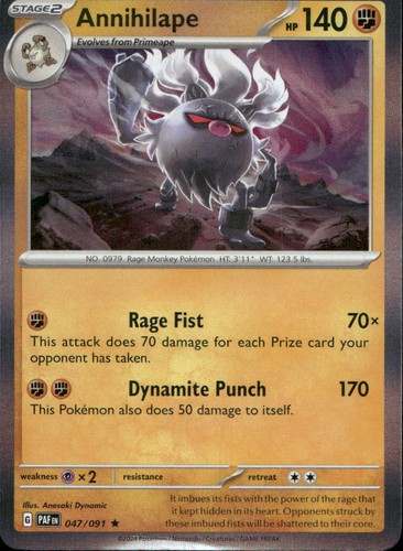 Annihilape 047/091 SV Paldean Fates Holo R LP Pokémon — English