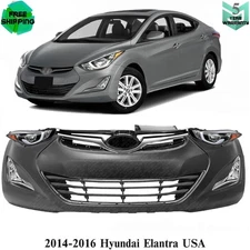 Front Bumper Cover Fascia & Grille Assembly For 2014-2016 Hyundai Elantra USA
