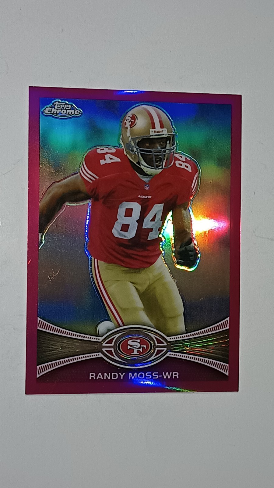 2012-TOPPS CHROME-RANDY MOSS PINK REFRACTOR PARALLEL-/399-49ERS