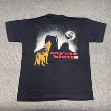 Vintage 90s Marlboro Promo Coyote Bluff Wolf Black T-Shirt XL Single Stitch