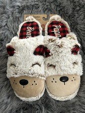 Dearfoams Cozy Comfort Matching Family Bear Slippers Papa Bear/Size 9-10