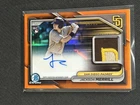 Jackson Merrill 2024 Bowman Chrome Orange Patch Auto Padres RC #BCAR-JM 2/25