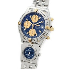 Breitling B13352 A70172 Navy Gold Dial Watch 38mm SS YG Automatic Quartz 5