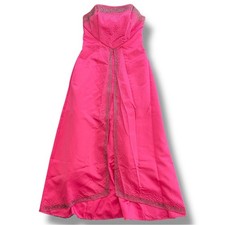Vintage Morgan & Co Babydoll Strapless Prom Gown Women’s 13/14 Hot Pink Y2K