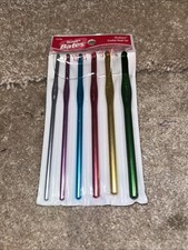 Susan Bates Silvalume 6 Piece Aluminum Crochet Hook Set F-5 to K-10 1/2 12196