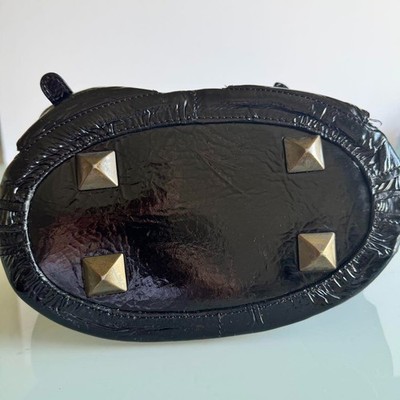 Chloe Patent Leather 2WAY Shoulder Bag Black Handbag Vintage Horse