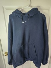 VTG Nike Center Swoosh Blue Hoodie Faded USA Made 90s Travis Scott 2XL