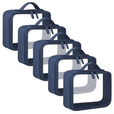 TSA Approved Toiletry Bag, 5 Pcs TSA Clear Travel Bags With Handle Strap, Mak...